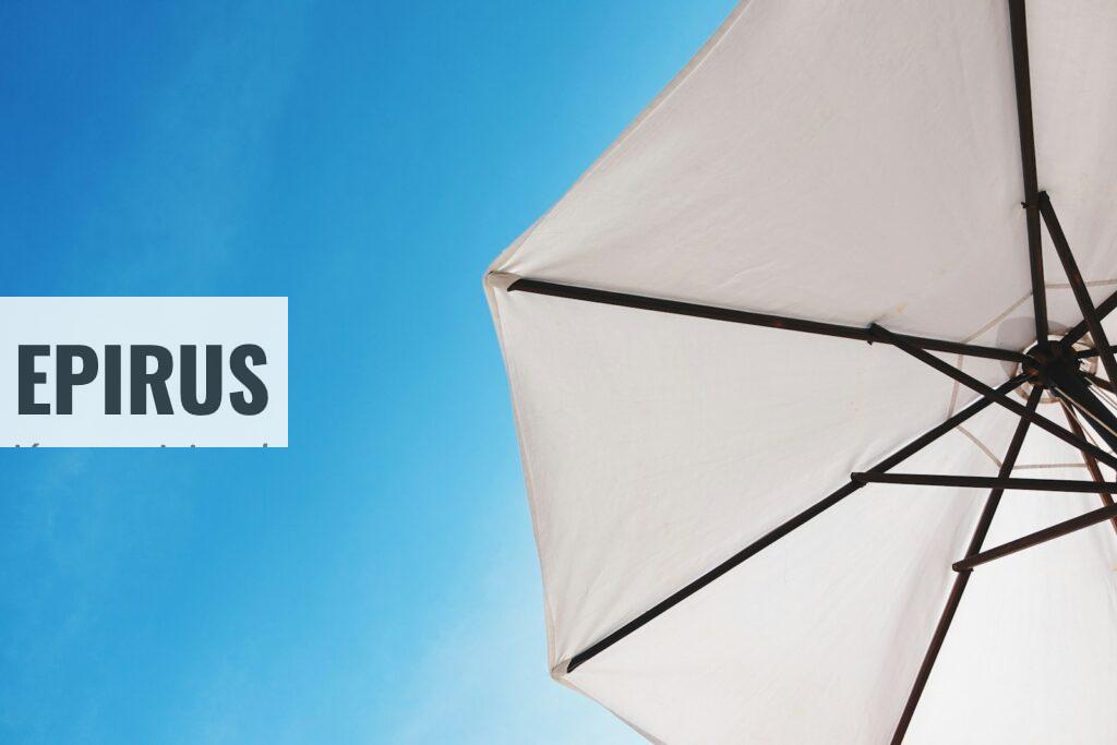 white patio umbrella
