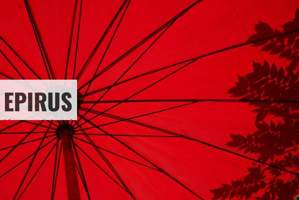 low angle photo of red umbrella