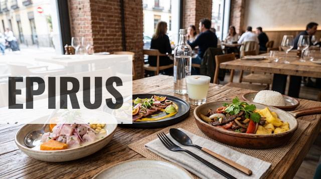 Platos de gastronomía peruana servidos para compartir en Madrid